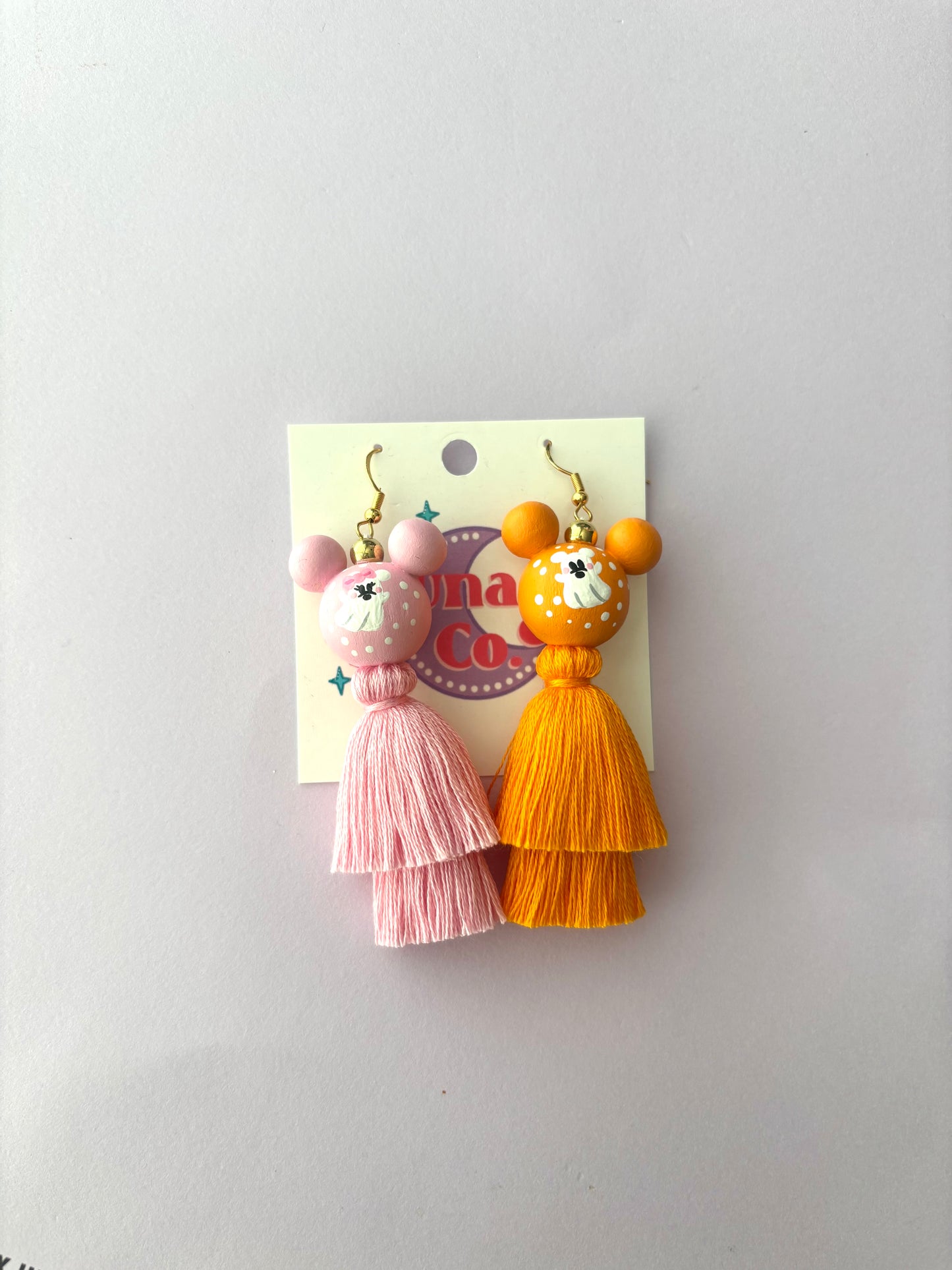 Pink/Orange Ghosts Earrings