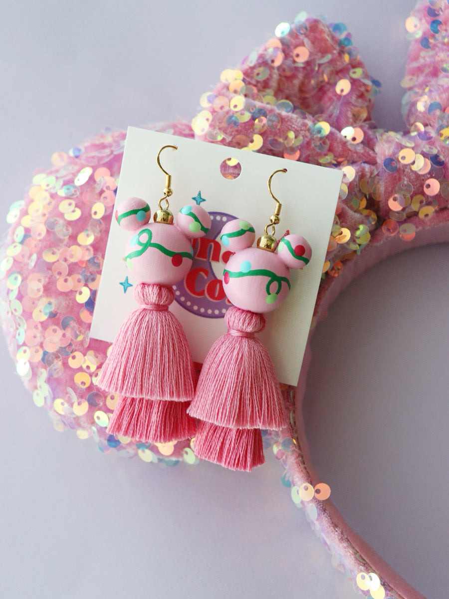 Pink Christmas Lights Tassels