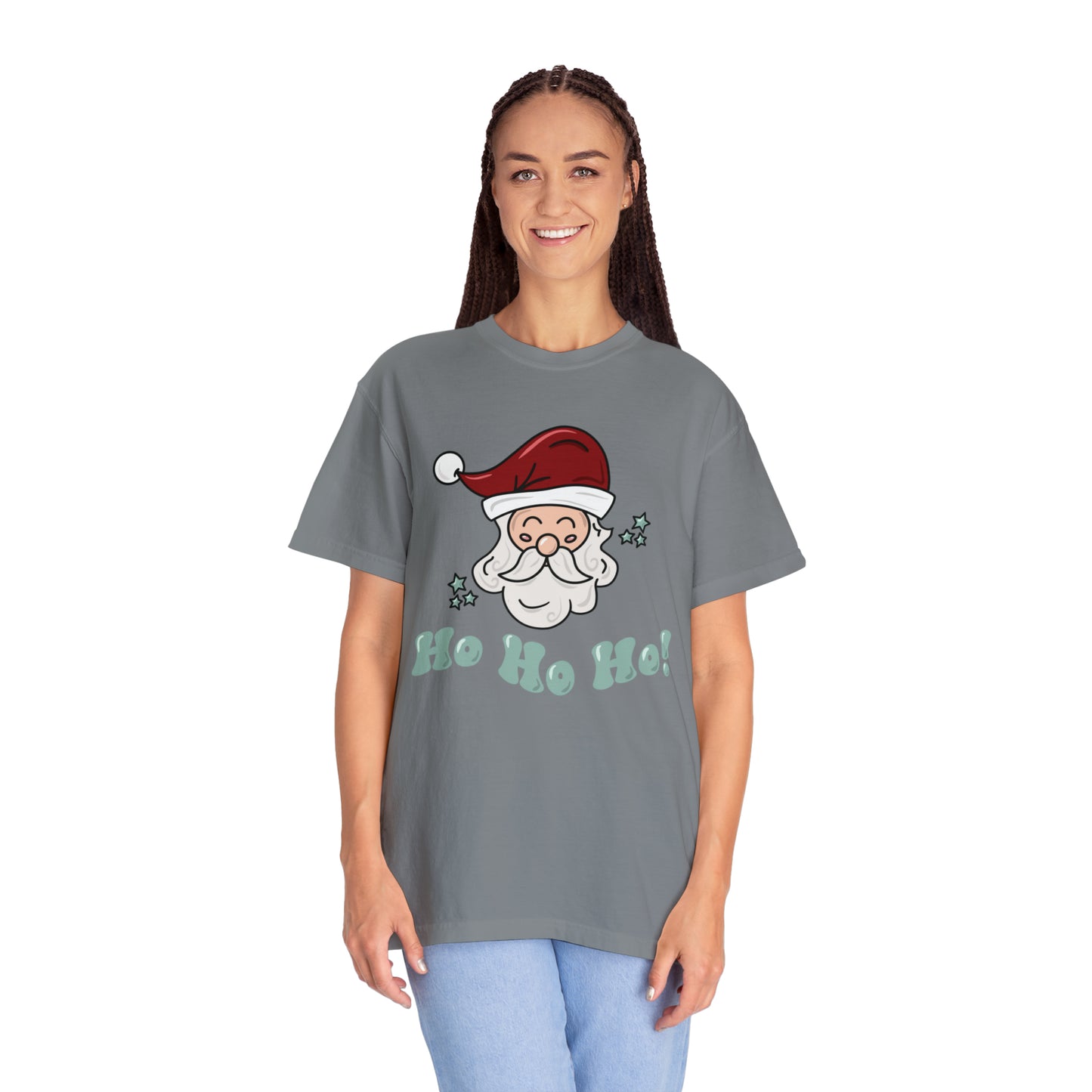 Adult Santa, green Tee - Comfort Colors