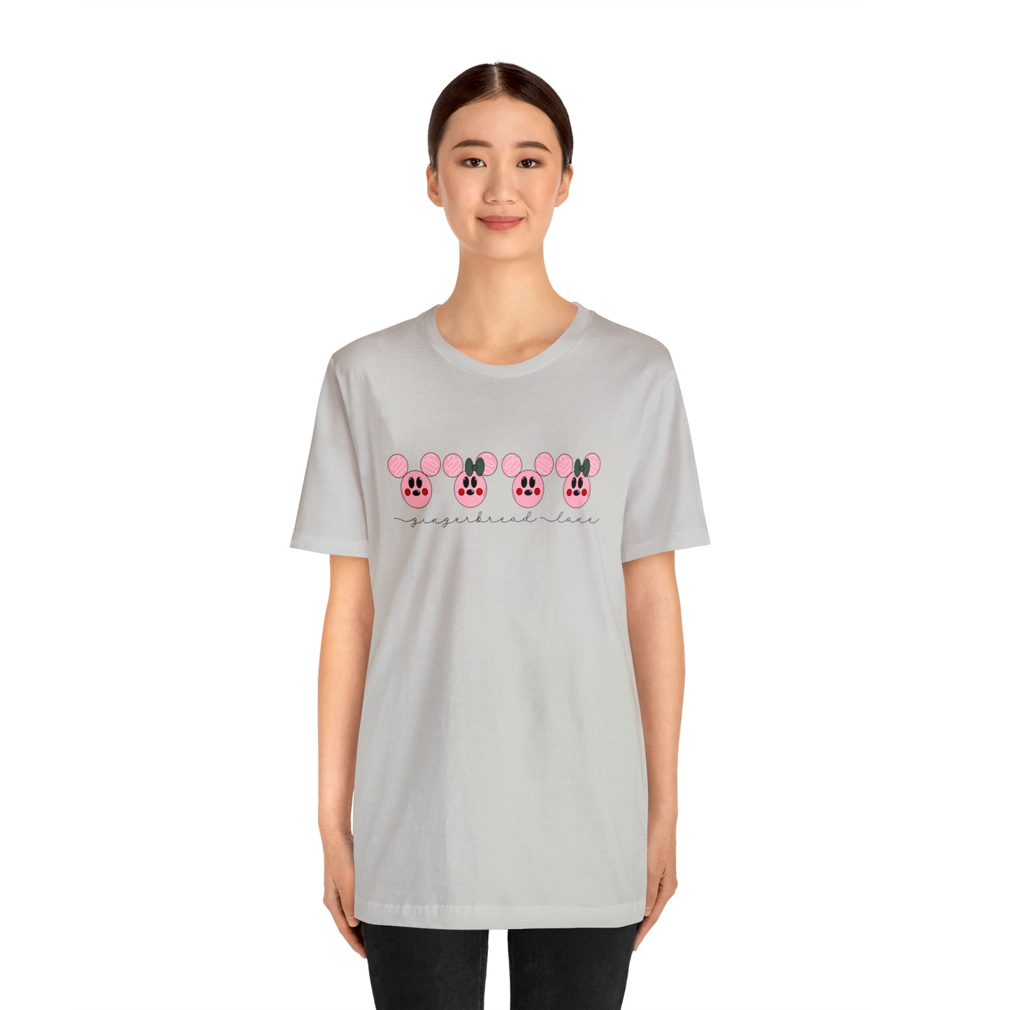 Adult Pink Gingerbread Lane Tee - Bella + Canvas