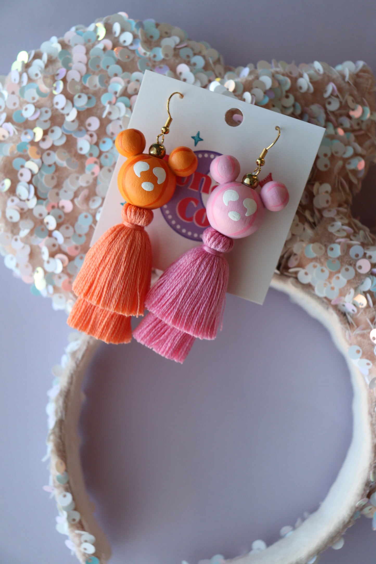 Orange/Pink Mismatch Pumpkin Earrings