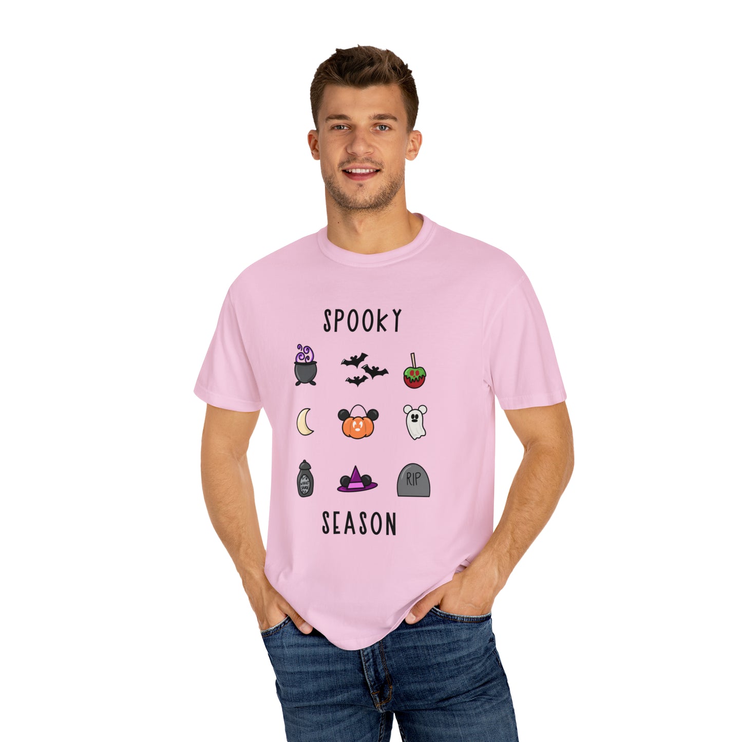 Adult Spooky Season Doodle Grid Tee - Comfort Colors