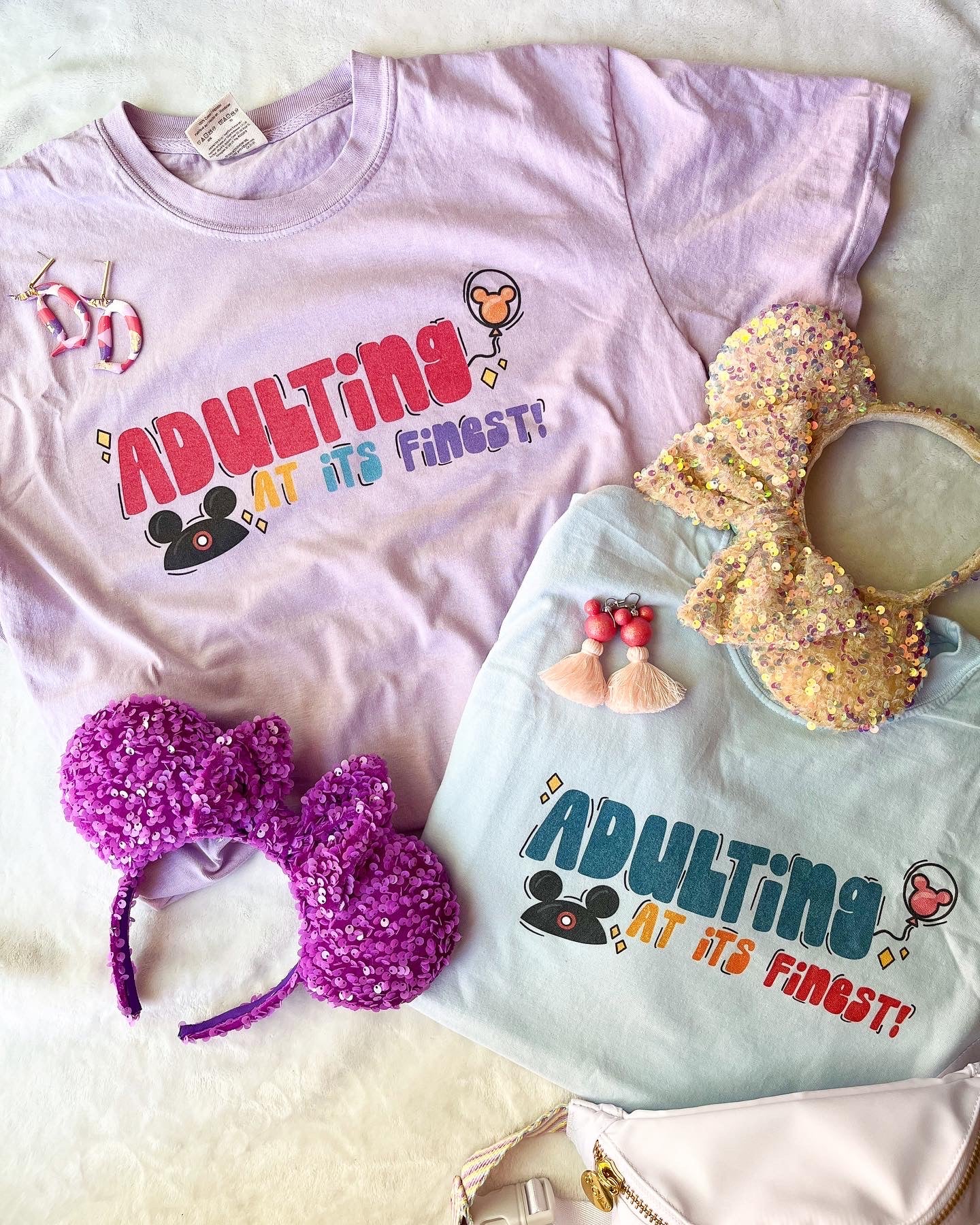 Adult Adulting at its Finest/Pink,yellow,blue,purple Comfort Colors Tee