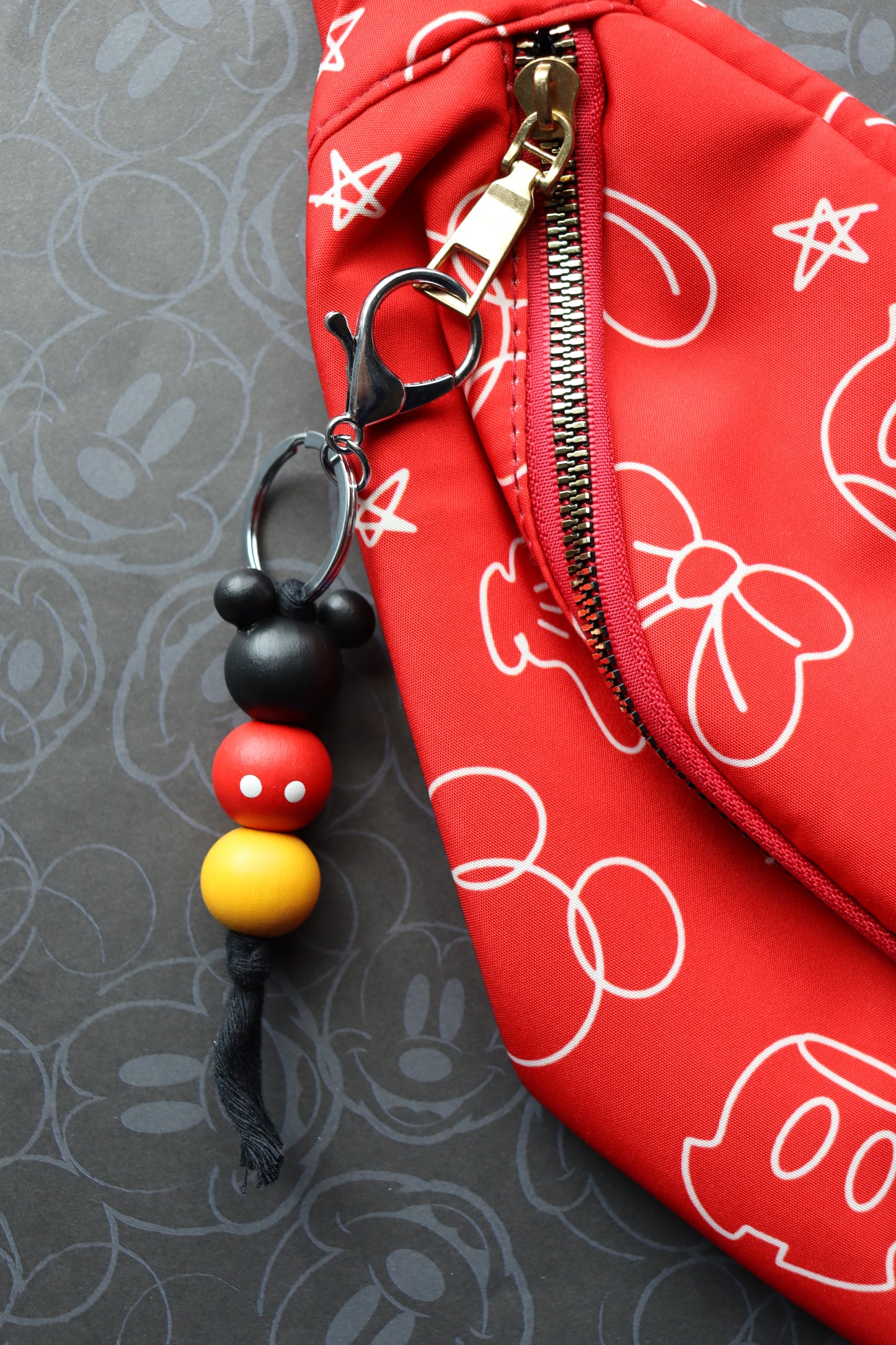 Mouseketeer Beaded Keychain