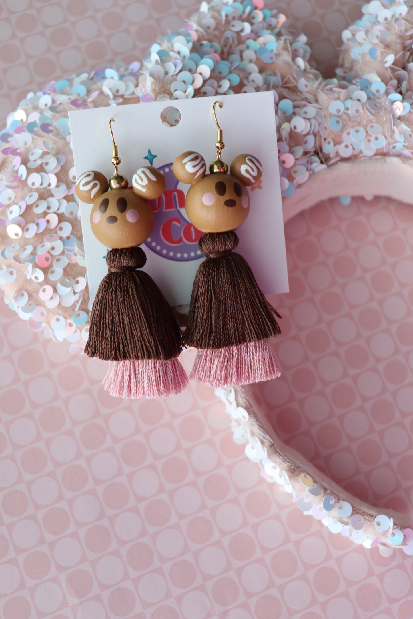 Chocolate Gingerbread Tassel Earrings