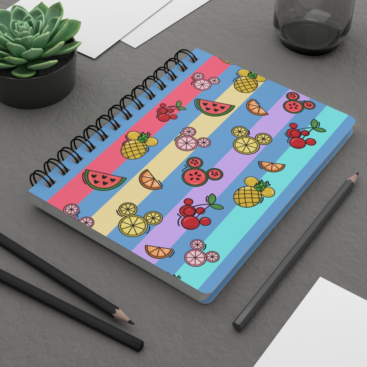 Magical Fruit Spiral Notebook - Blue