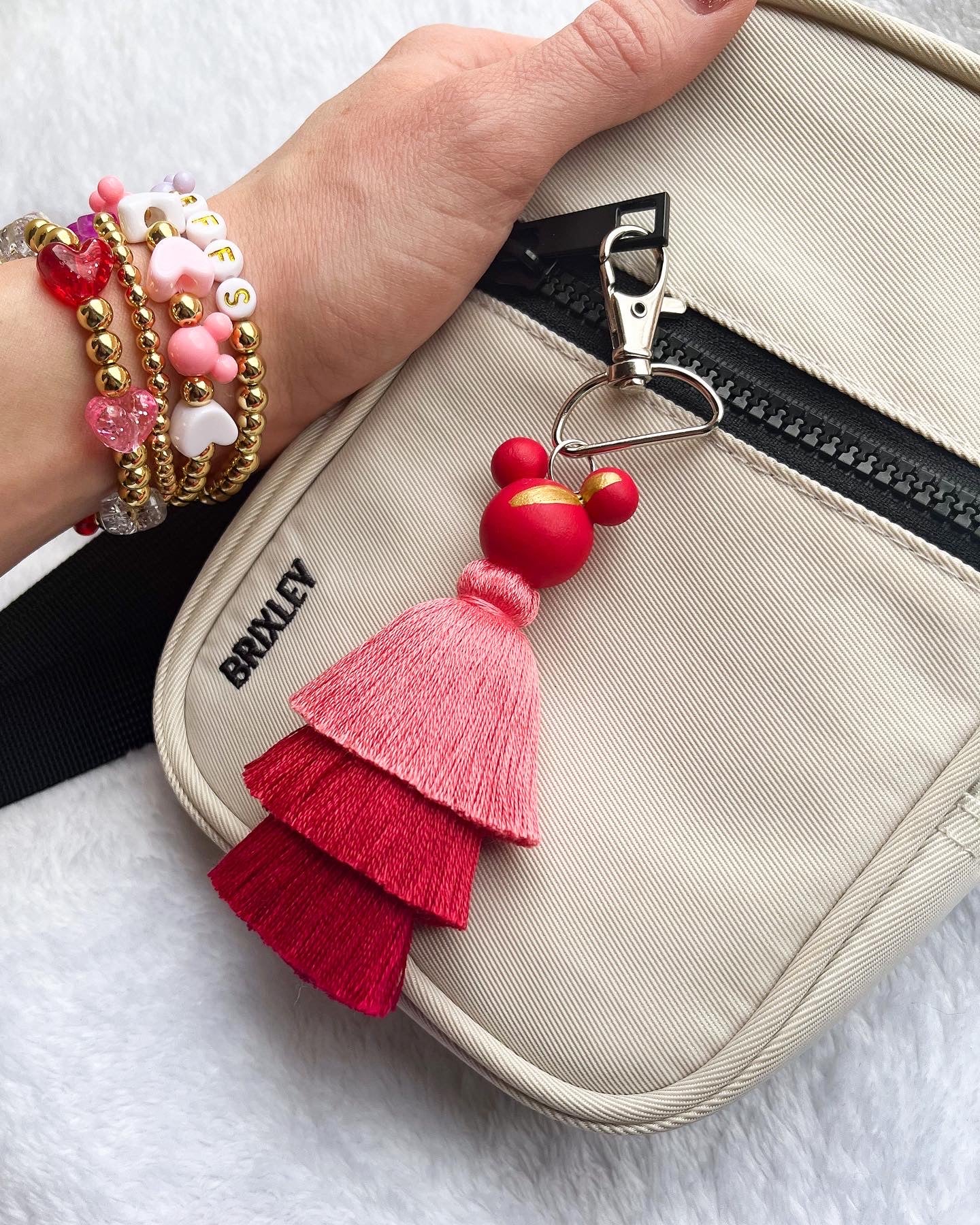 Raspberry Mouse Macaron Keychain