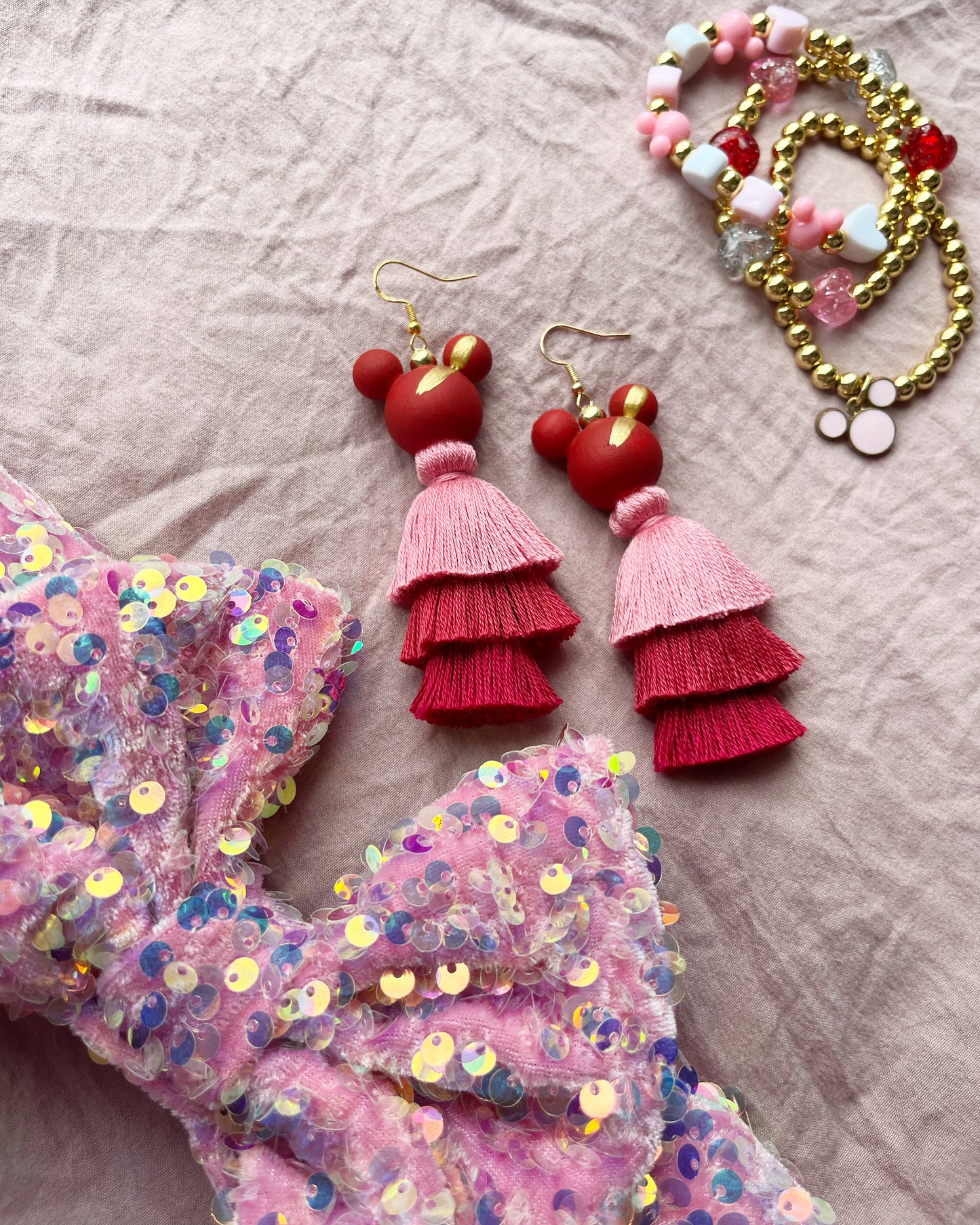 Raspberry Macaron Earrings