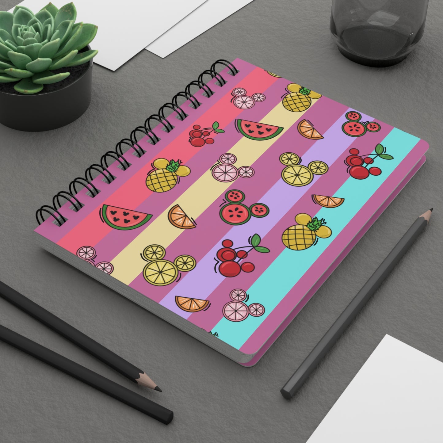Magical Fruit Spiral Notebook - Pink