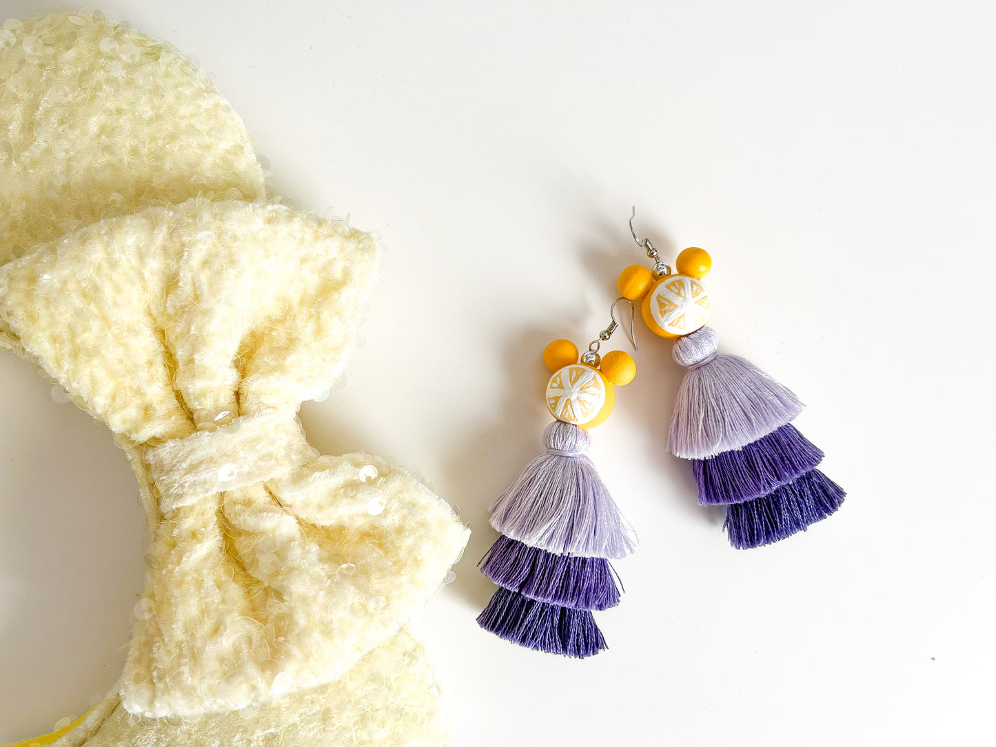Violet Lemonade Tassel Earrings