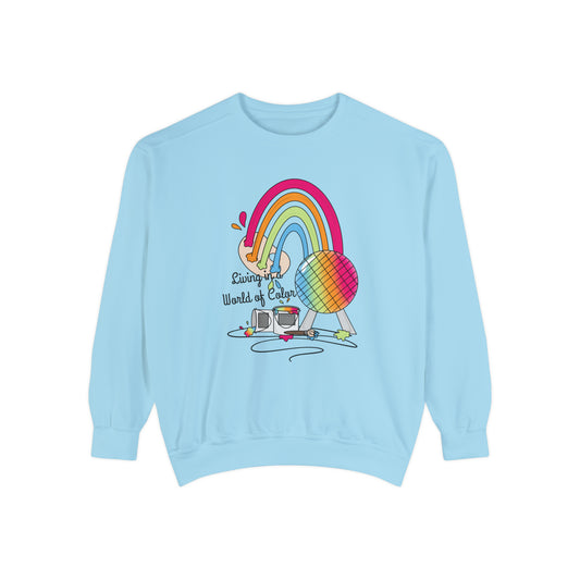 Adult Living on a world of color - sweatshirt