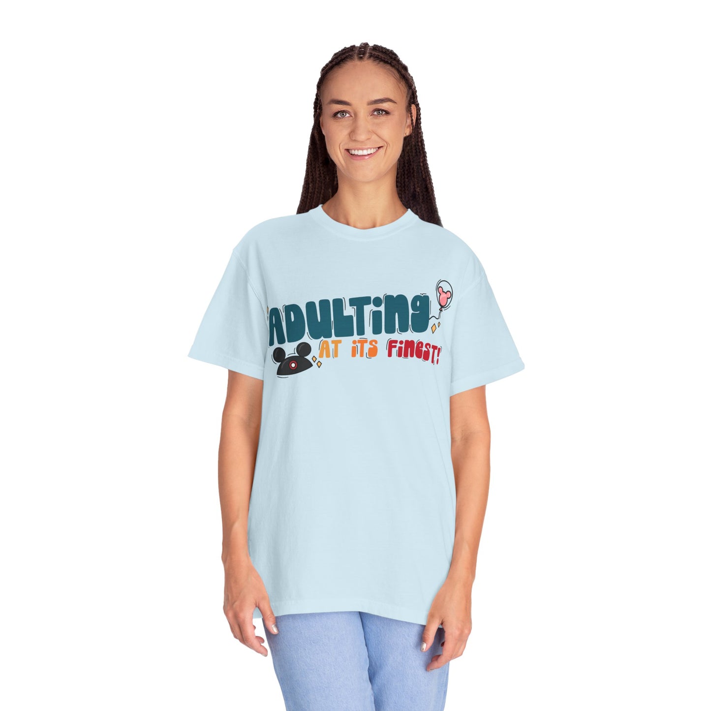 Adult Adulting at its Finest/Teal, orange, yellow, red Comfort Colors Tee