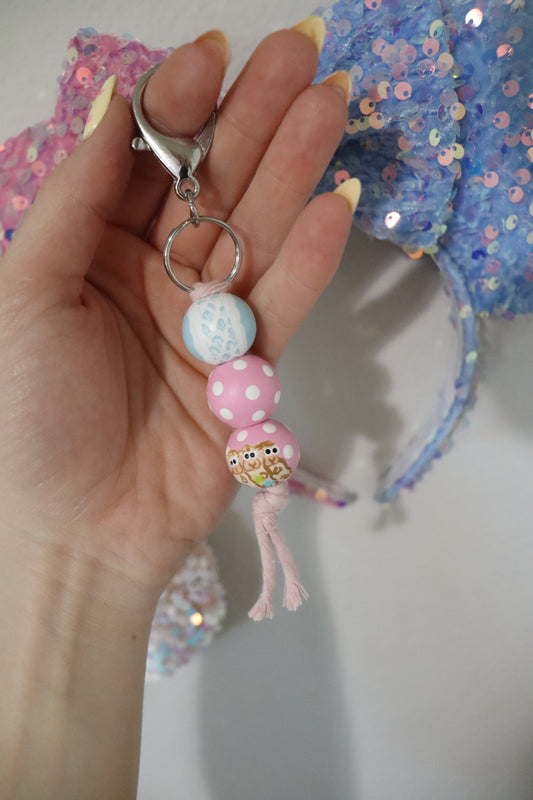 Bow Peep & Sheep Beaded Keychain