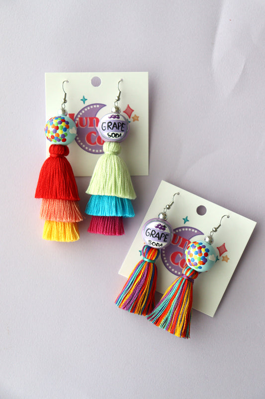 Balloons/Grape Soda Mismatch Earrings