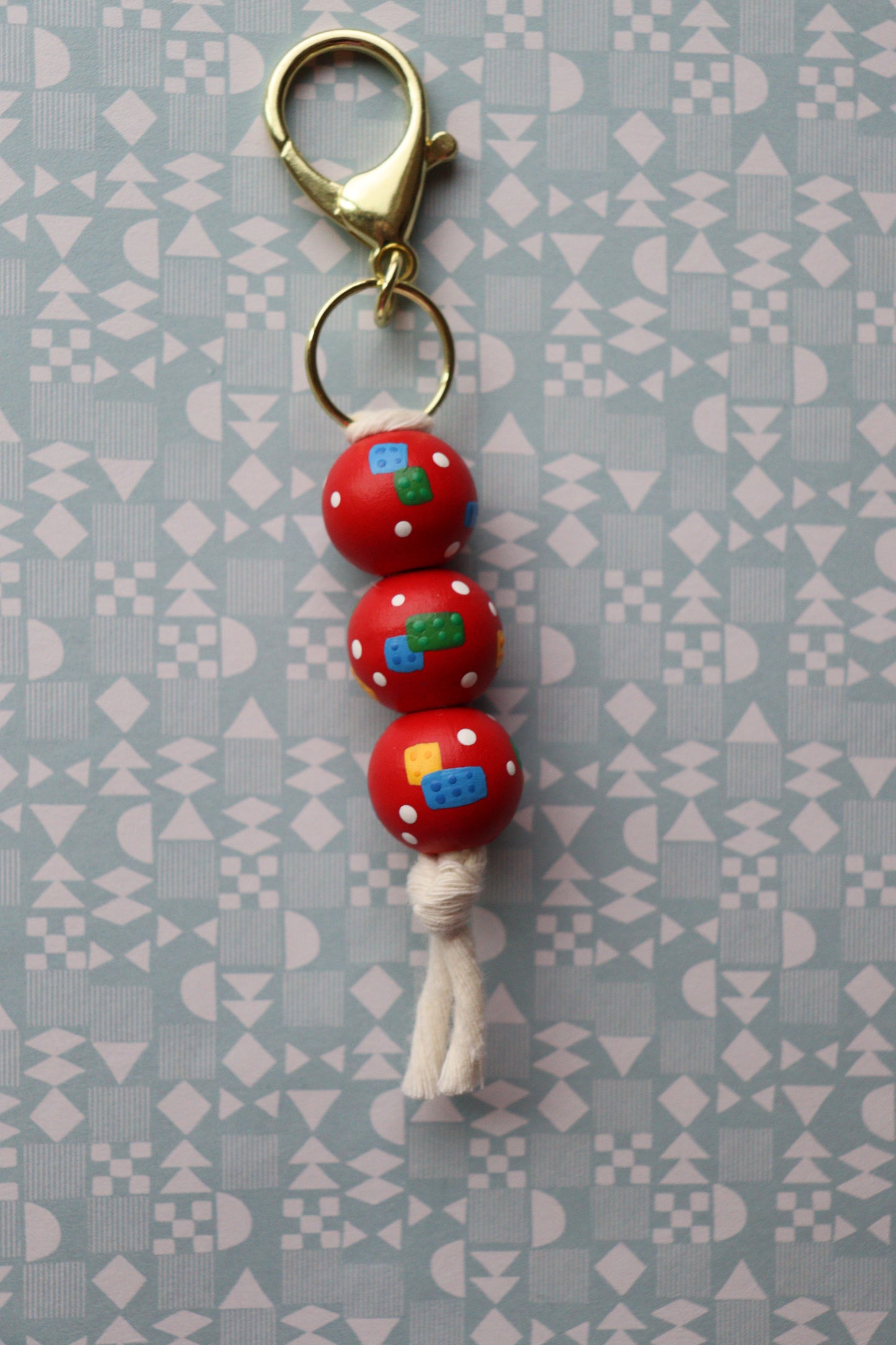 Classic Bricks Beaded Keychain
