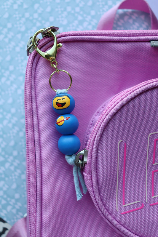 Blue Astronaut Beaded Keychain