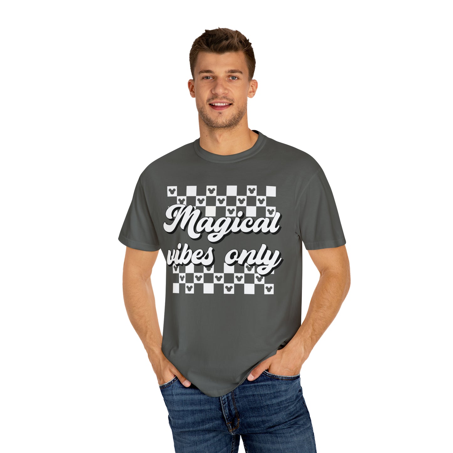 Adult Magical Vibes Only Tee - White Font - Comfort Colors
