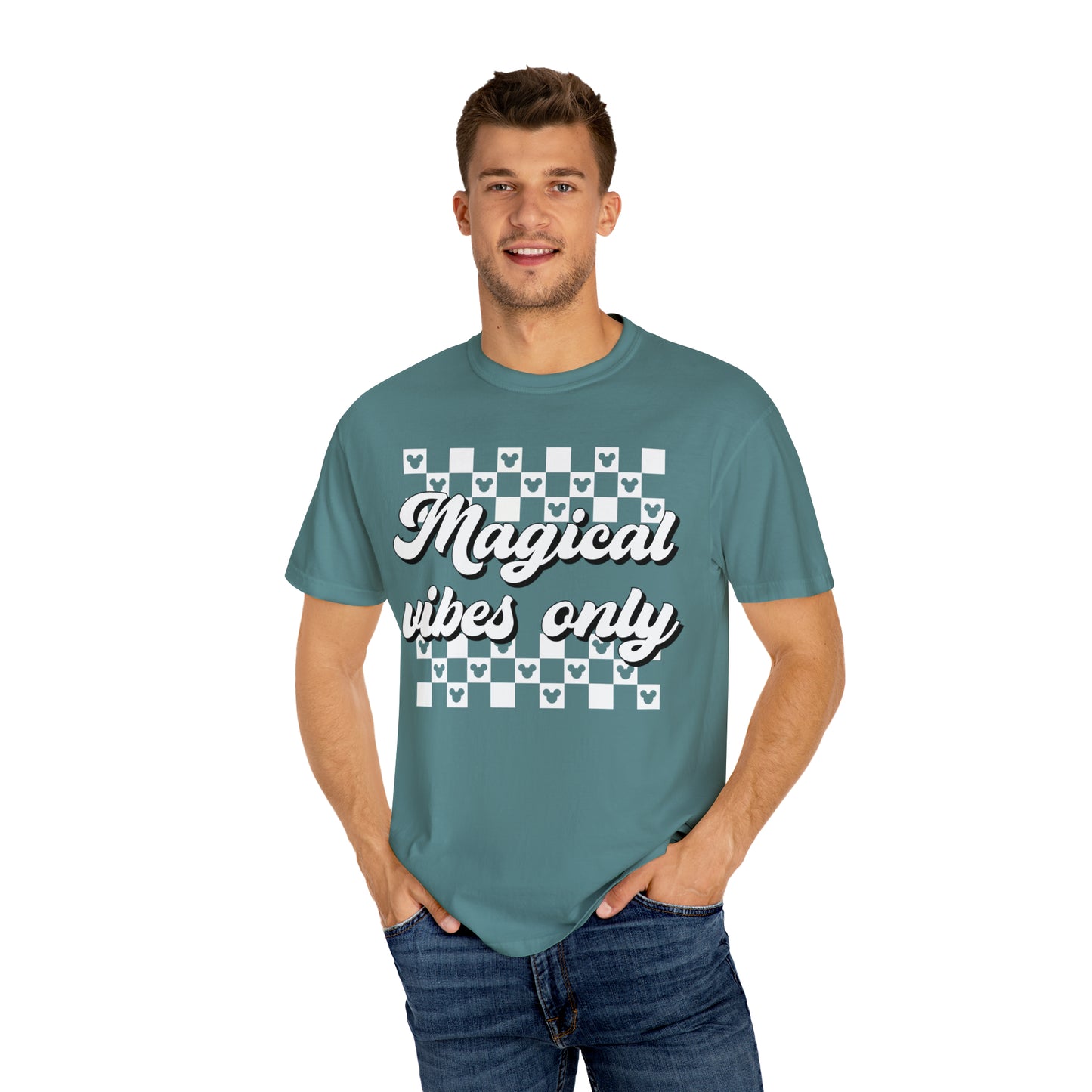 Adult Magical Vibes Only Tee - White Font - Comfort Colors