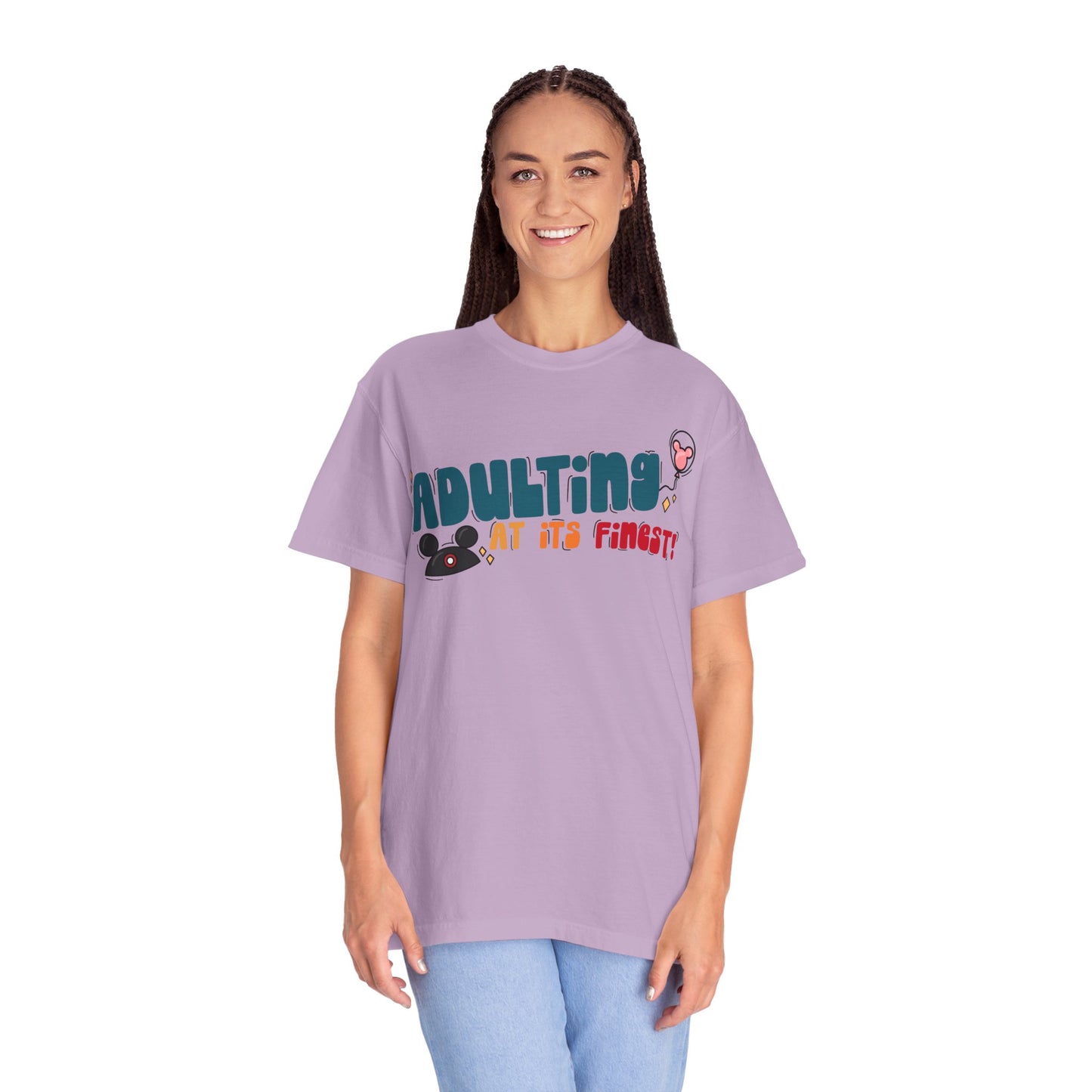 Adult Adulting at its Finest/Teal, orange, yellow, red Comfort Colors Tee