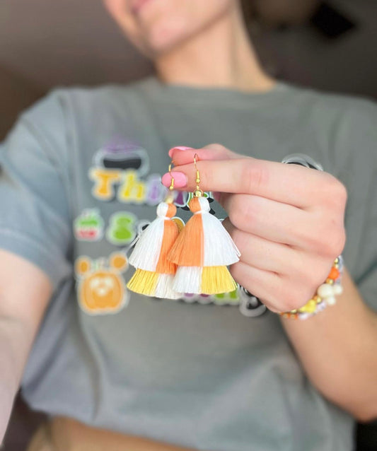 Pastel Candy Corn Color Block Tassels