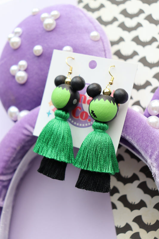 Mouse Frankenstein Tassel Earrings