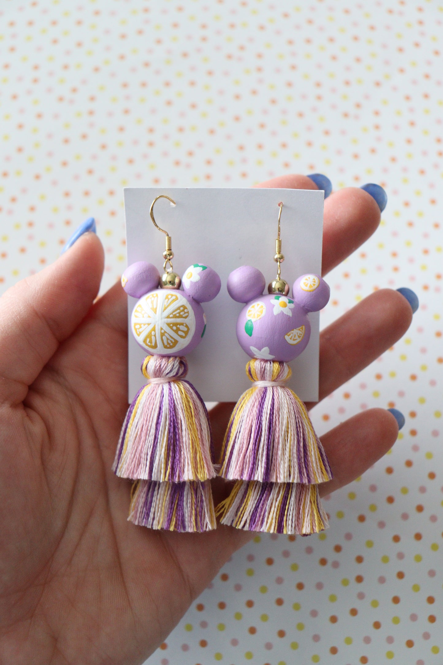 2 tier Violet Lemonade Mix Earrings