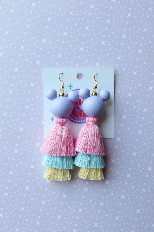 Cotton Candy Fun Tassel Earrings