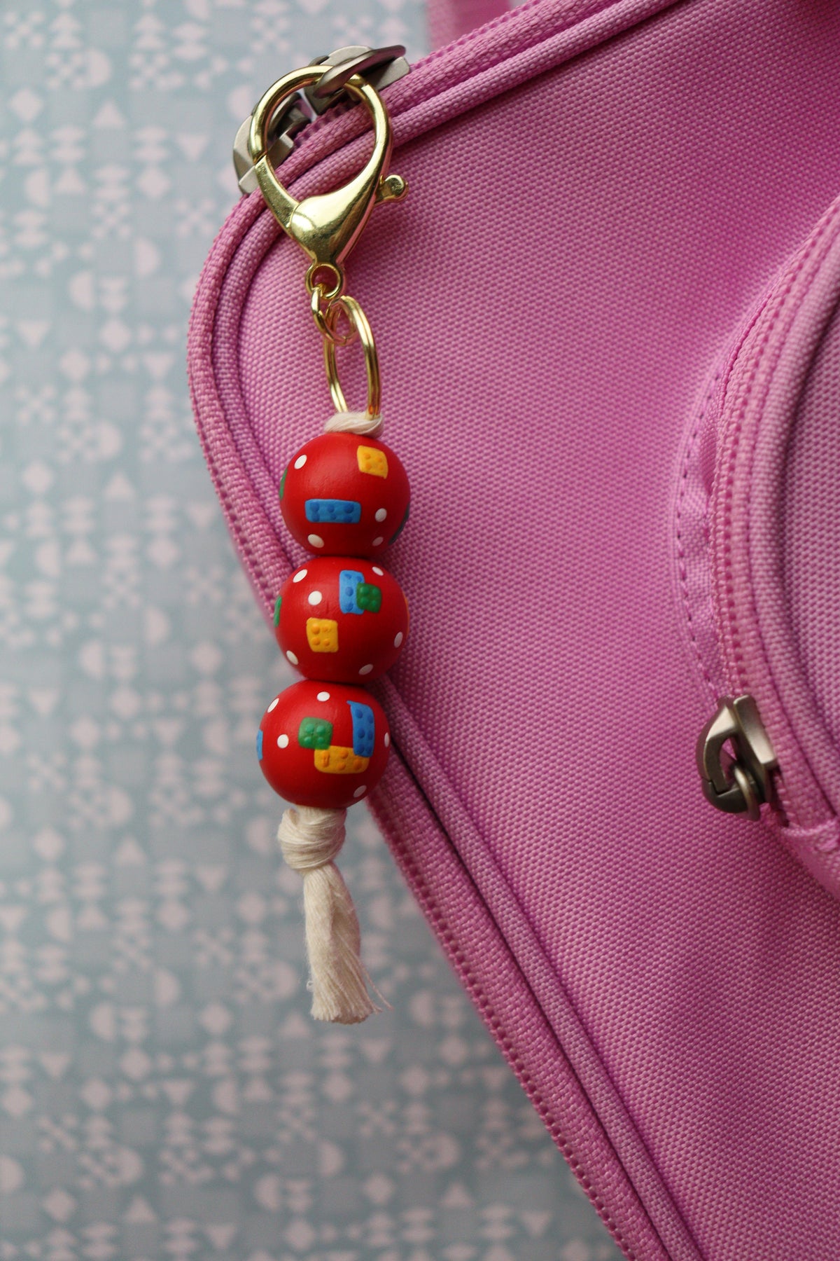 Classic Bricks Beaded Keychain