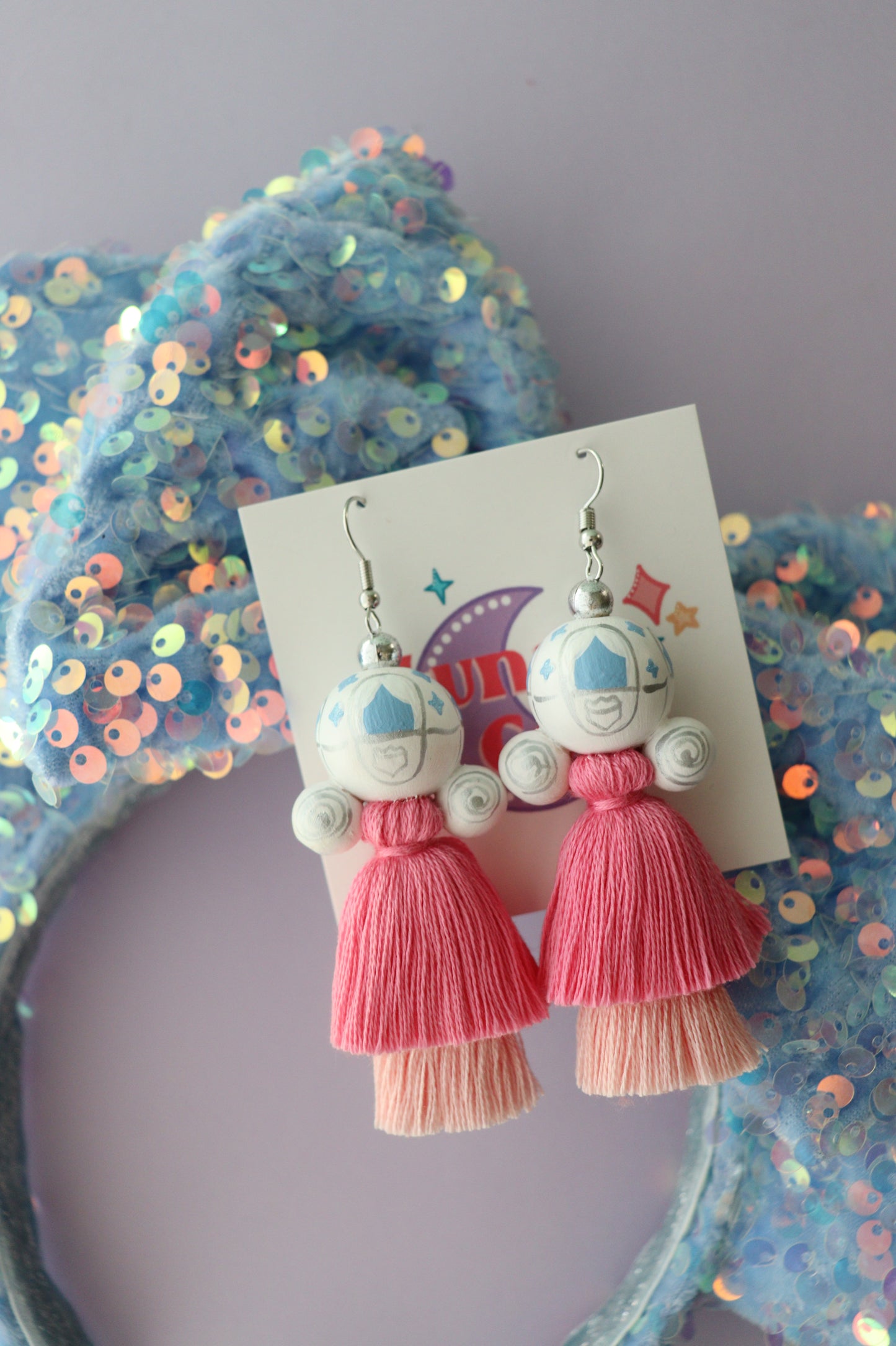 White Cindy Carriage Earrings