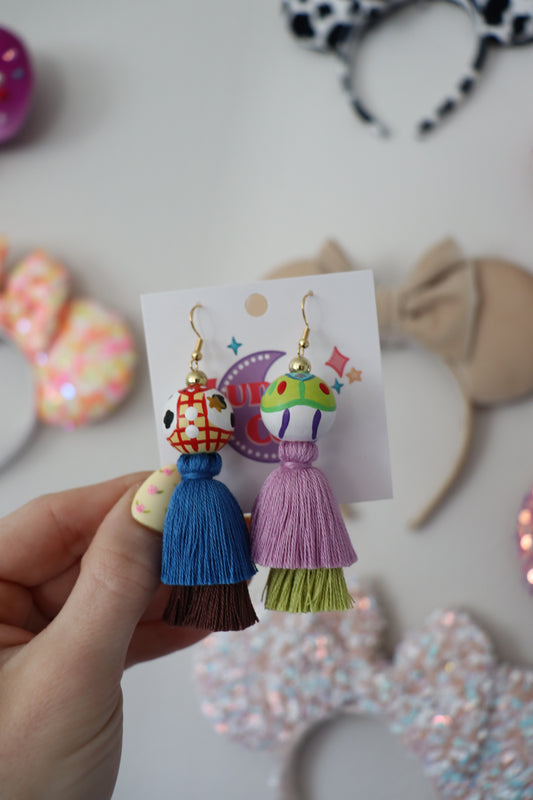 Woody & Buzz Mismatch Tassel Earrings