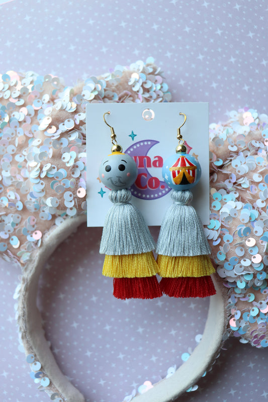 Circus Elephant Tassel Earrings