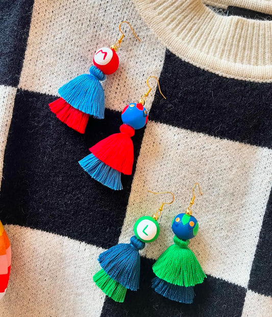 Super Brothers 2 Tier Tassel Earrings