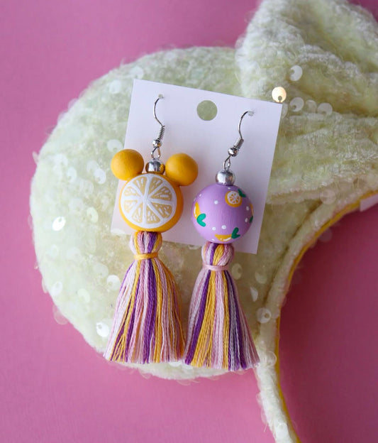 Violet Lemonade Tassel Earrings