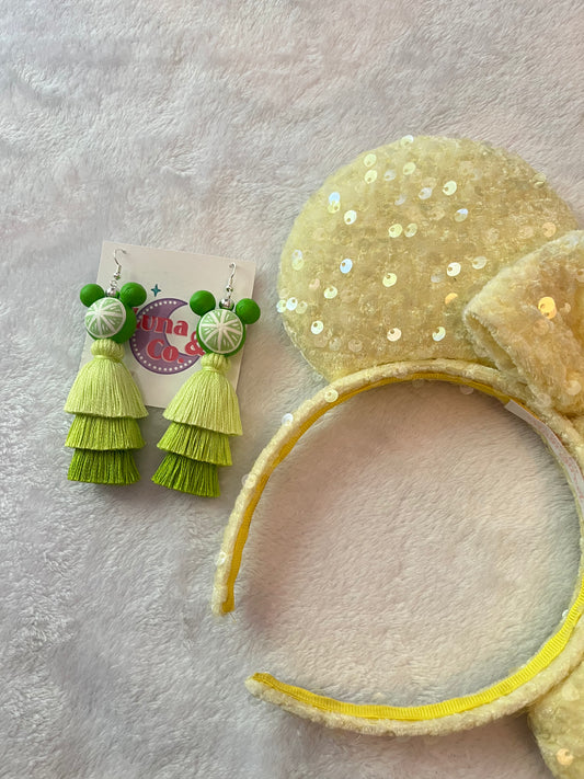 Lime Tassel Earrings