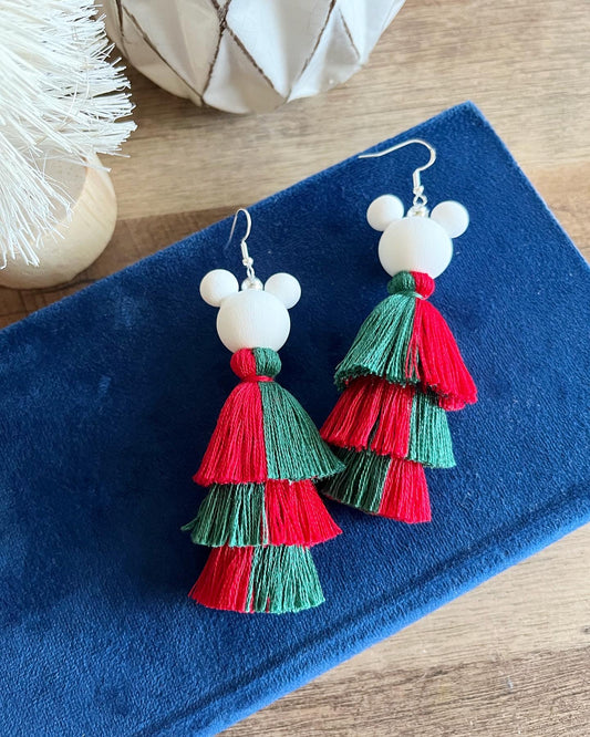 Checkered Christmas Earrings