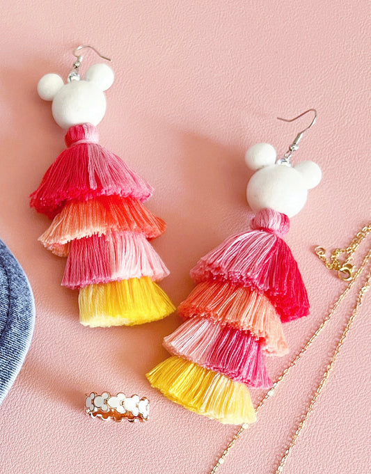 Sherbet Sunset Tassel Earrings