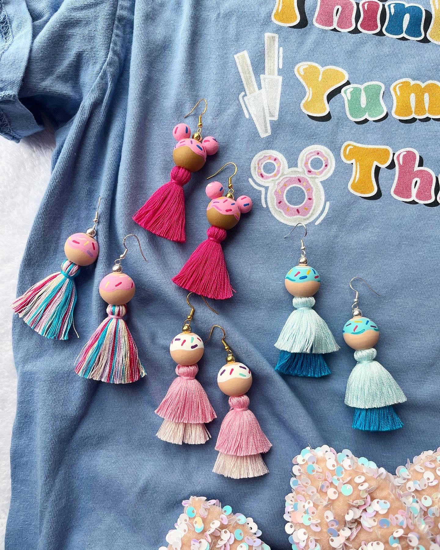 Donut Tassel Earrings