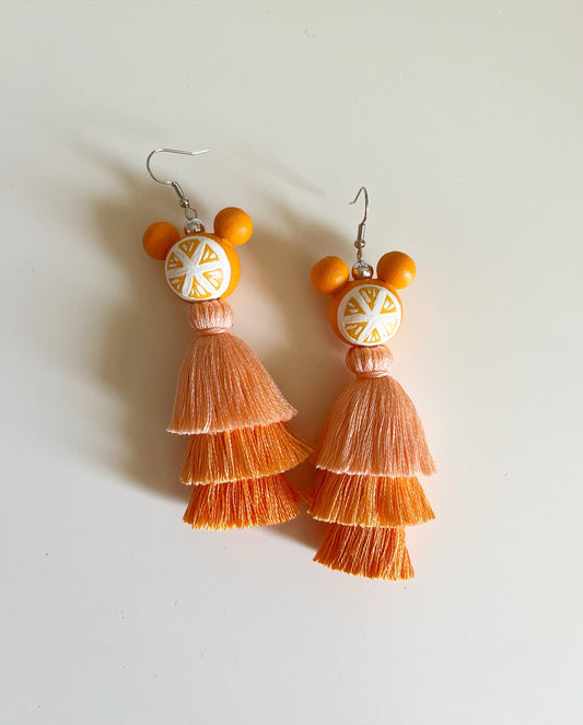 Orange Dream Tassel Earrings