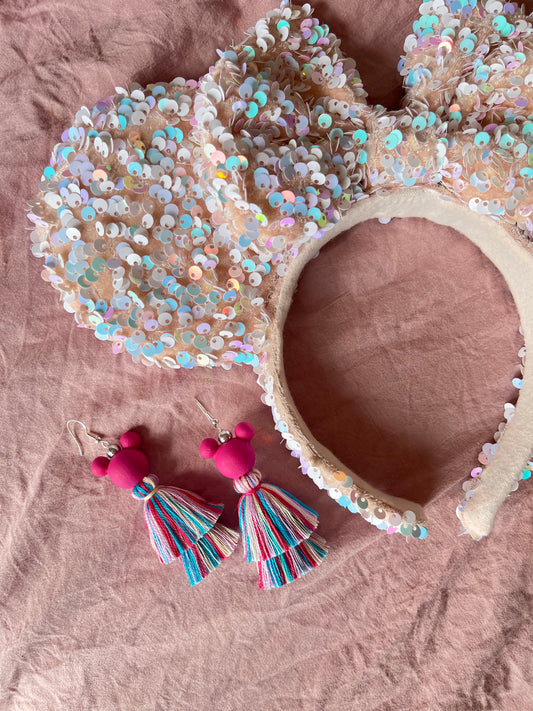 Bubblegum Pop Tassel Earrings