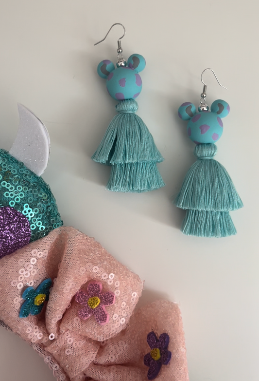 Blue Monster Earrings