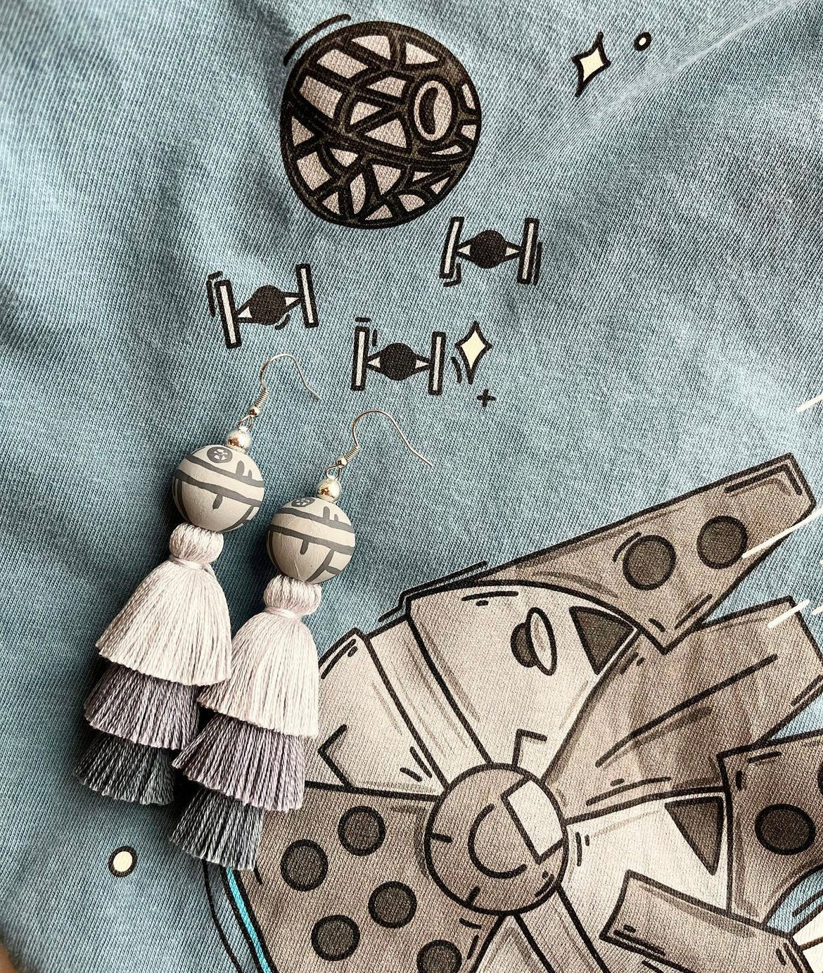 Death Star Inspired Tassel Earrings