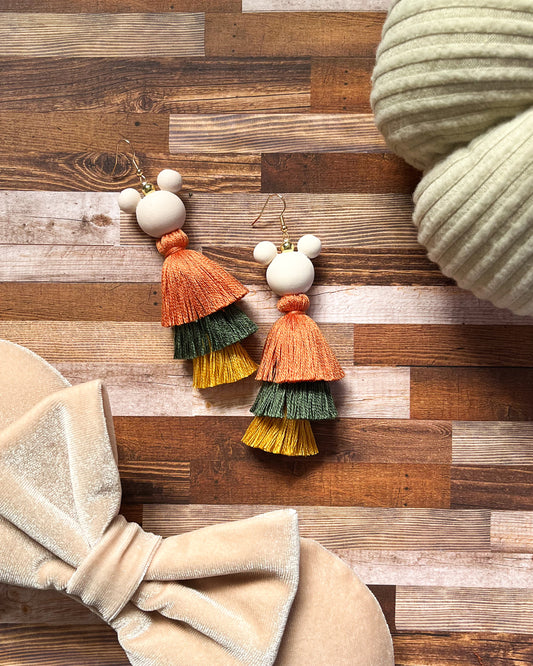 Magical Leaves Tassel Earrings