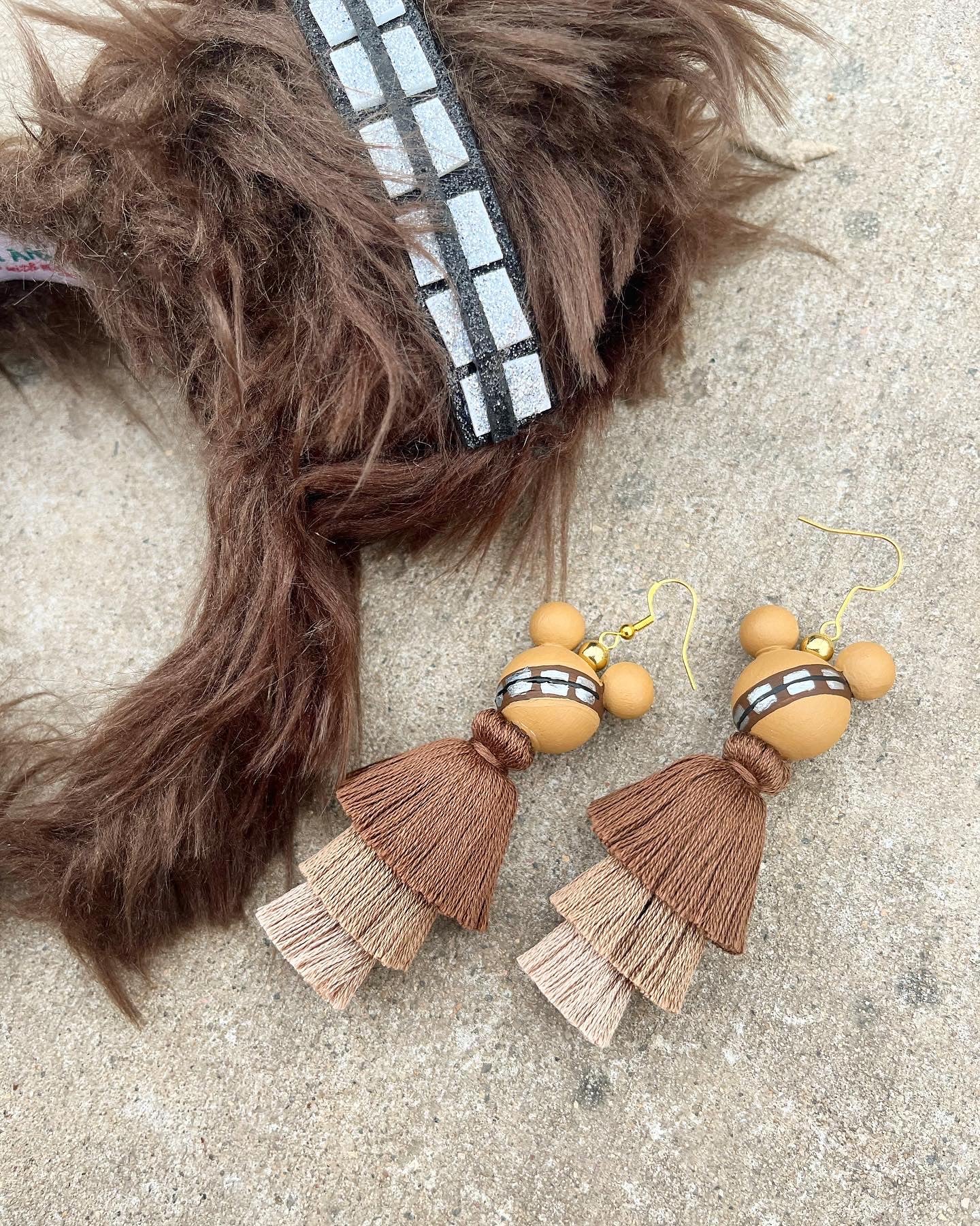 Brown Wookie Tassel Earrings