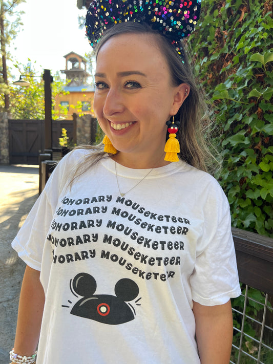 Mouseketeer Mouse Bead Tassel Earrings