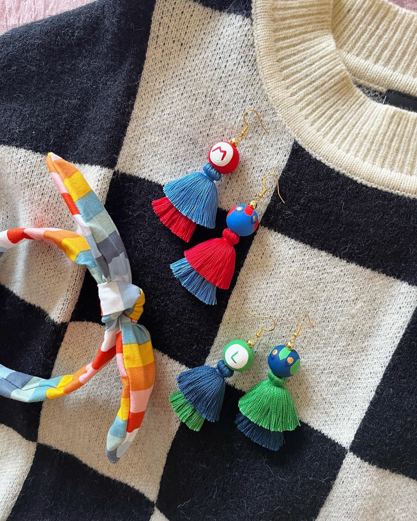 Red/Green Brothers Earrings